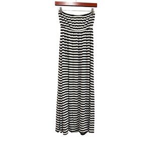 Metropark Black and White Stripe Strapless Maxi Dress sz 4